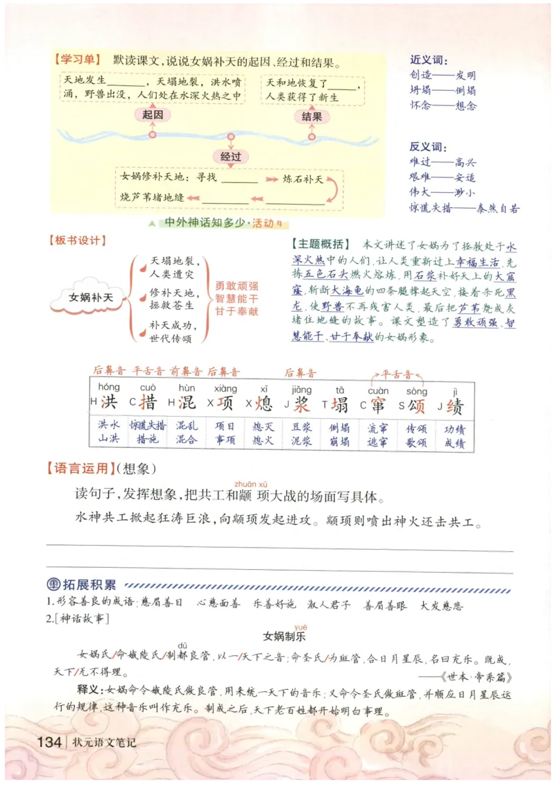 《状元笔记》_25秋小学语数英习题试卷_语文_25秋《状元笔记》语文12456_4年级语文《状元笔记》25秋
