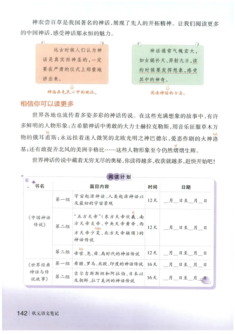 《状元笔记》_25秋小学语数英习题试卷_语文_25秋《状元笔记》语文12456_4年级语文《状元笔记》25秋