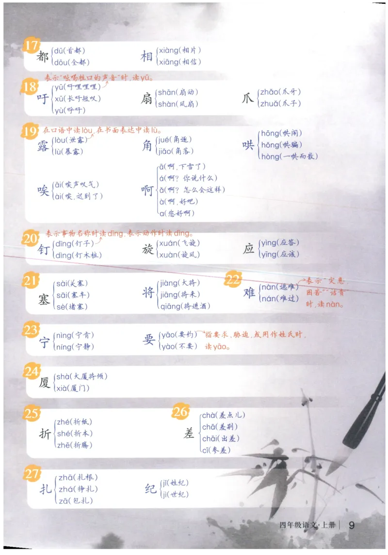 《状元笔记》_25秋小学语数英习题试卷_语文_25秋《状元笔记》语文12456_4年级语文《状元笔记》25秋