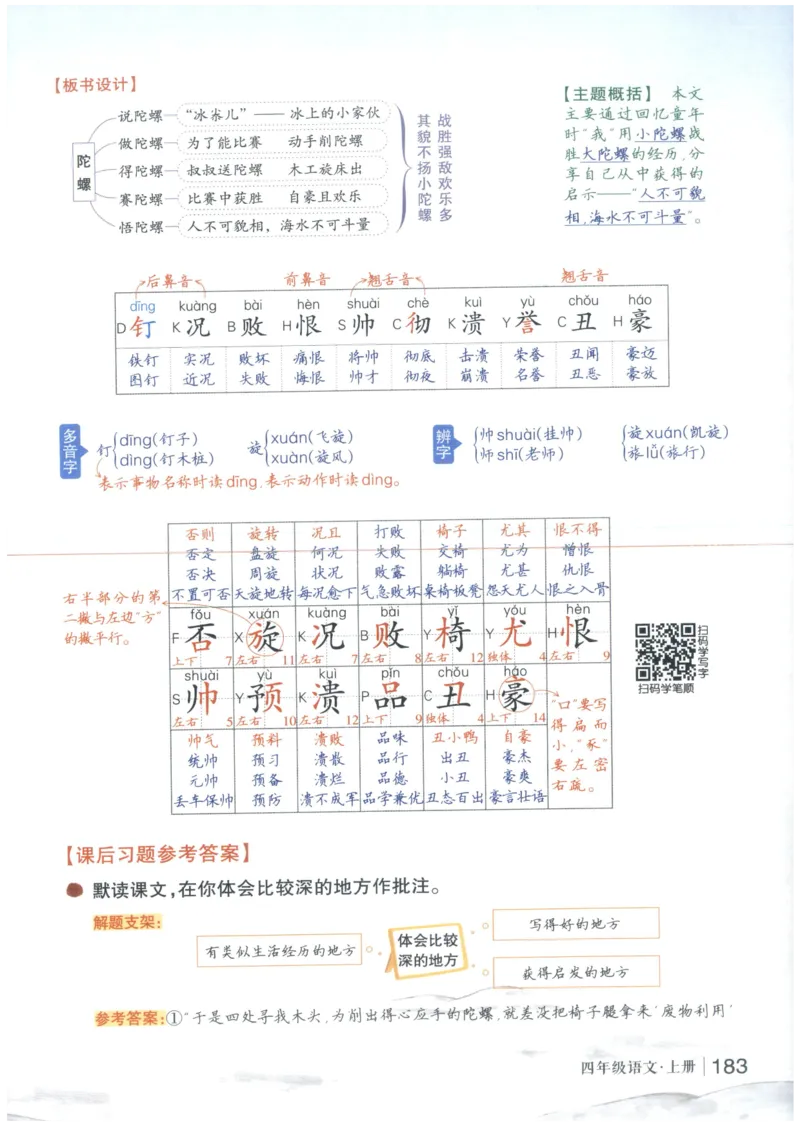 《状元笔记》_25秋小学语数英习题试卷_语文_25秋《状元笔记》语文12456_4年级语文《状元笔记》25秋
