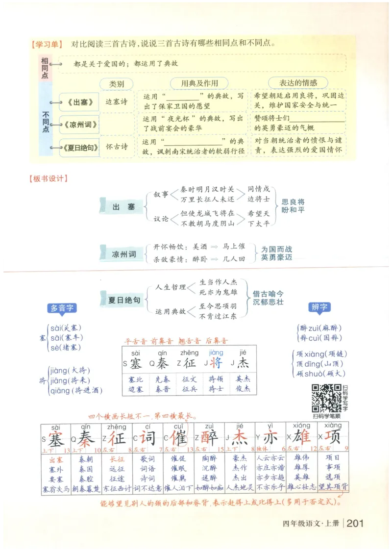 《状元笔记》_25秋小学语数英习题试卷_语文_25秋《状元笔记》语文12456_4年级语文《状元笔记》25秋