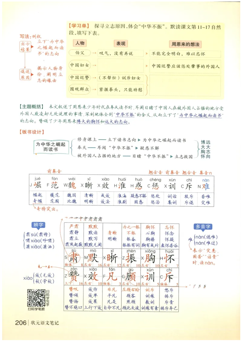 《状元笔记》_25秋小学语数英习题试卷_语文_25秋《状元笔记》语文12456_4年级语文《状元笔记》25秋