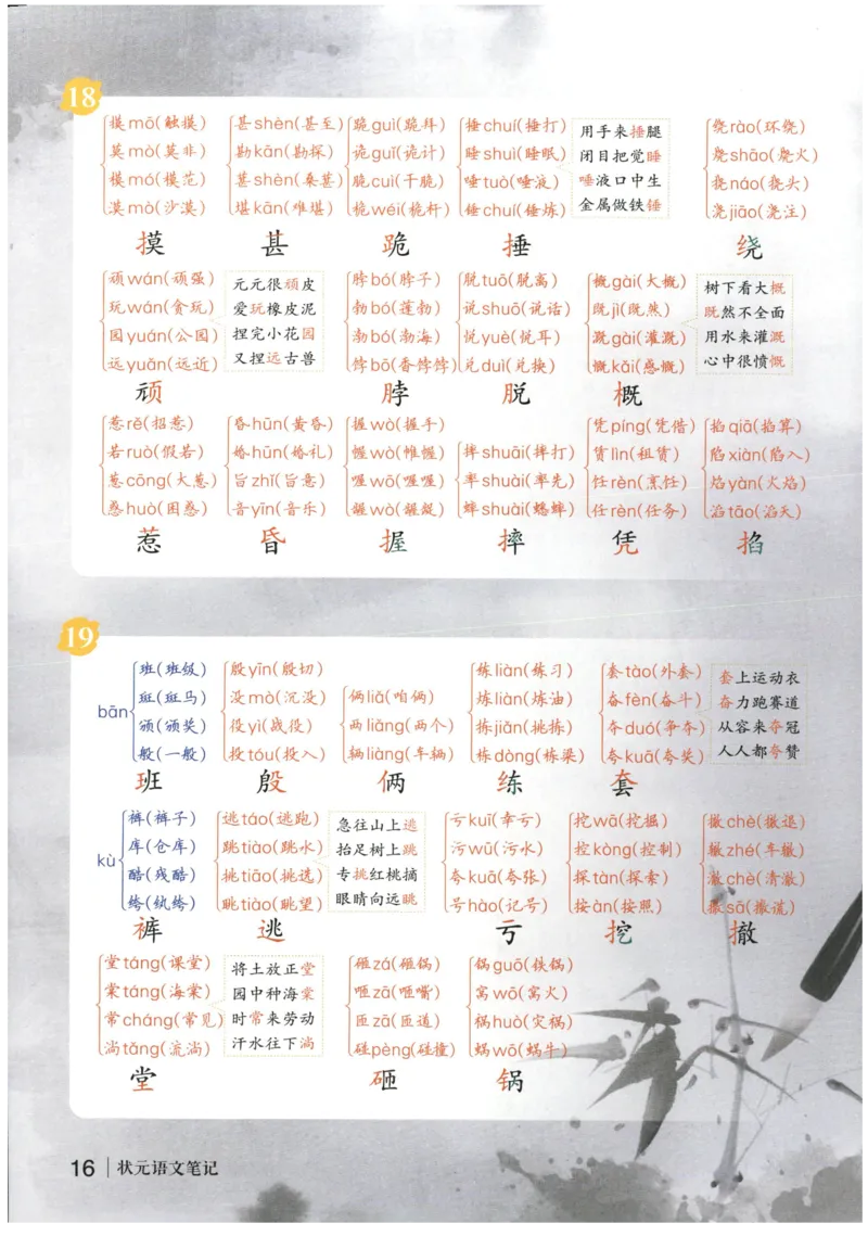 《状元笔记》_25秋小学语数英习题试卷_语文_25秋《状元笔记》语文12456_4年级语文《状元笔记》25秋