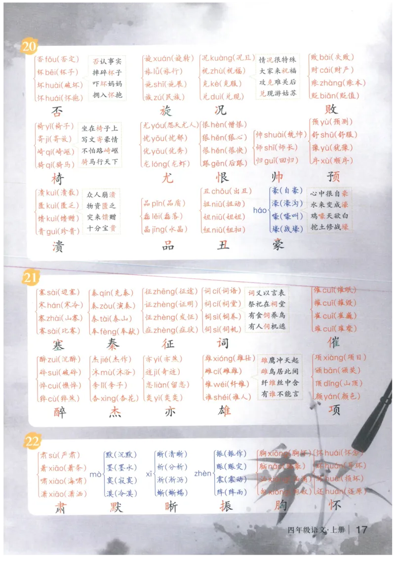 《状元笔记》_25秋小学语数英习题试卷_语文_25秋《状元笔记》语文12456_4年级语文《状元笔记》25秋