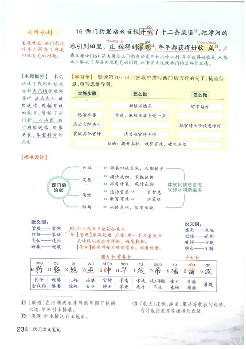 《状元笔记》_25秋小学语数英习题试卷_语文_25秋《状元笔记》语文12456_4年级语文《状元笔记》25秋