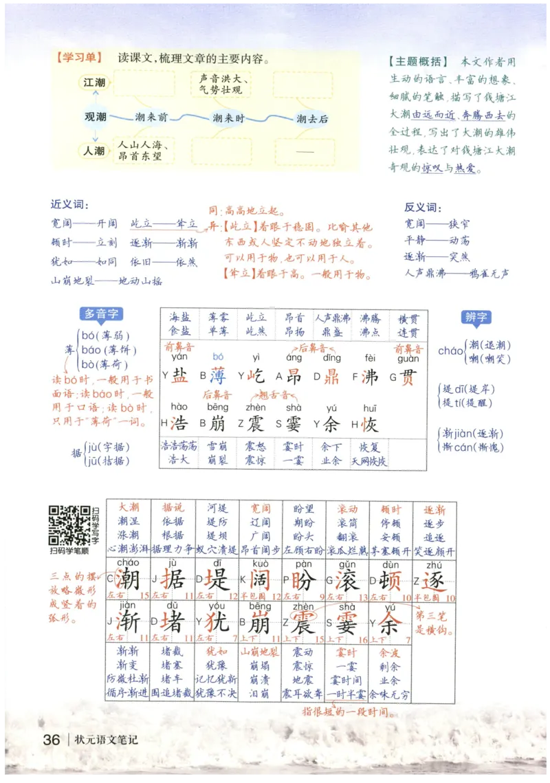 《状元笔记》_25秋小学语数英习题试卷_语文_25秋《状元笔记》语文12456_4年级语文《状元笔记》25秋
