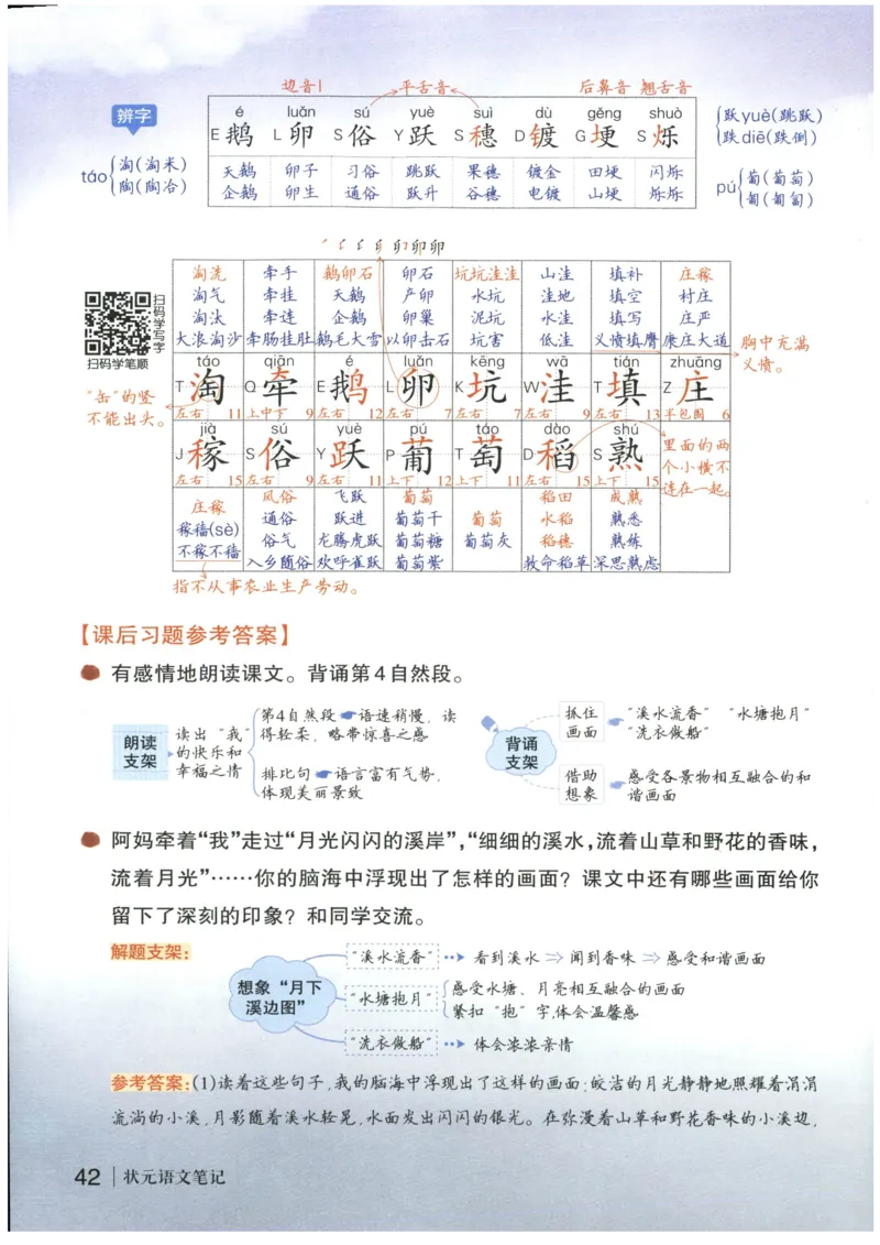 《状元笔记》_25秋小学语数英习题试卷_语文_25秋《状元笔记》语文12456_4年级语文《状元笔记》25秋