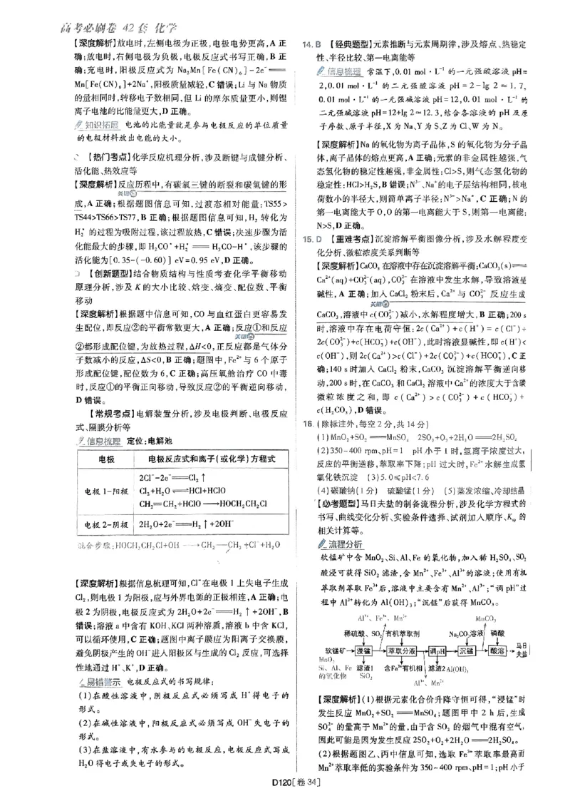 2025高考必刷卷化学新高考版答案解析册_2025高中教辅（后续还会更新新习题试卷）_《2025高考必刷卷》_化学
