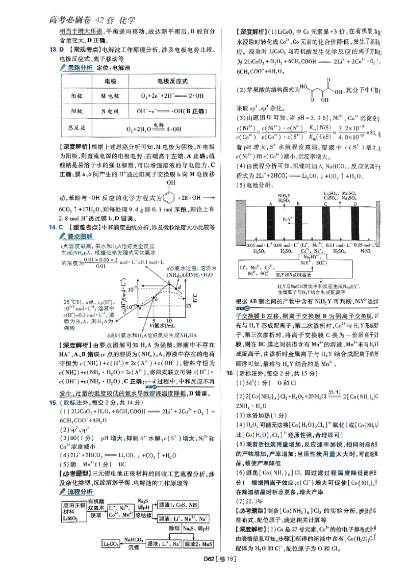 2025高考必刷卷化学新高考版答案解析册_2025高中教辅（后续还会更新新习题试卷）_《2025高考必刷卷》_化学