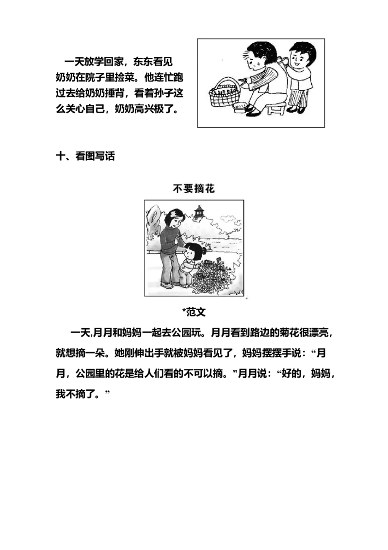 一（下）语文：看图写话范文_一年级上下册资料_小学一年级学习资料-25年更新版_1-02、小学一年级语文下册_3-6-2-1、复习、知识点、归纳汇总_部编（人教）版_看图写话