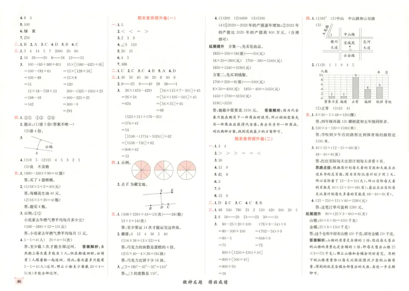 2025秋海淀考王数学4上SJ_25秋小学语数英习题试卷_数学_苏教版_数学《海淀考王》苏教25秋(1)