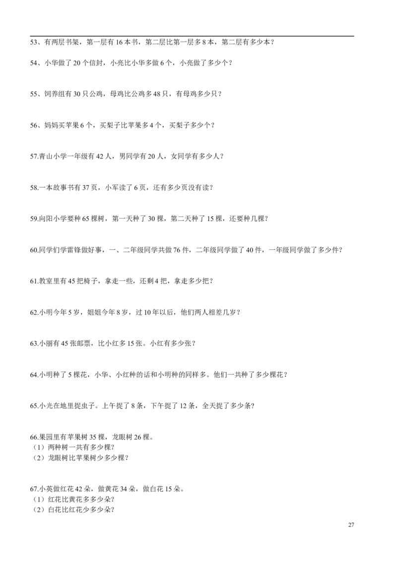 一（上）数学必考：100道看图列式+应用题_一年级上下册资料_小学一年级学习资料-25年更新版_1-03、小学一年级数学上册_通用_精品专项练习（通用版）