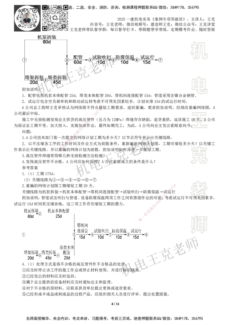 2025一建机电案例班-专题1进度管理（2）_2026年一级建造师_2026年一建机电_2025年一建机电SVIP_04-冲刺串讲✿考点强化✿小灶集训_49-机电《案例专项班》王克SMR_讲义