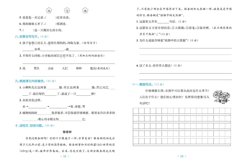 《百校联盟金考卷》语文2年级上册（RJ）_二年级上下册资料_小学二年级学习资料-25年更新版_2-01、小学二年级语文上册_2-1-2、练习题、作业、试题、试卷_电子册类
