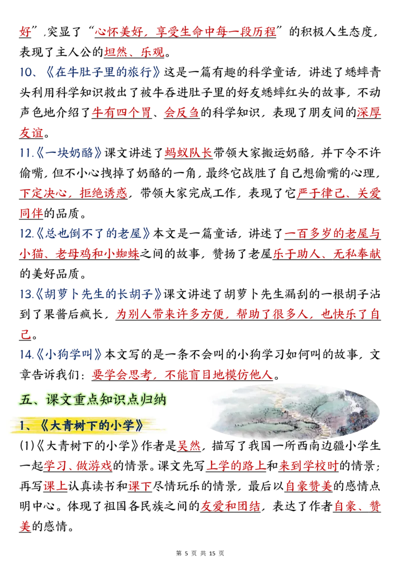 三年级上册语文期中总复习重点知识点归纳整理(小张老师整理)_三年级上下册资料_三年级上册小红书同款资料_三年级(1)
