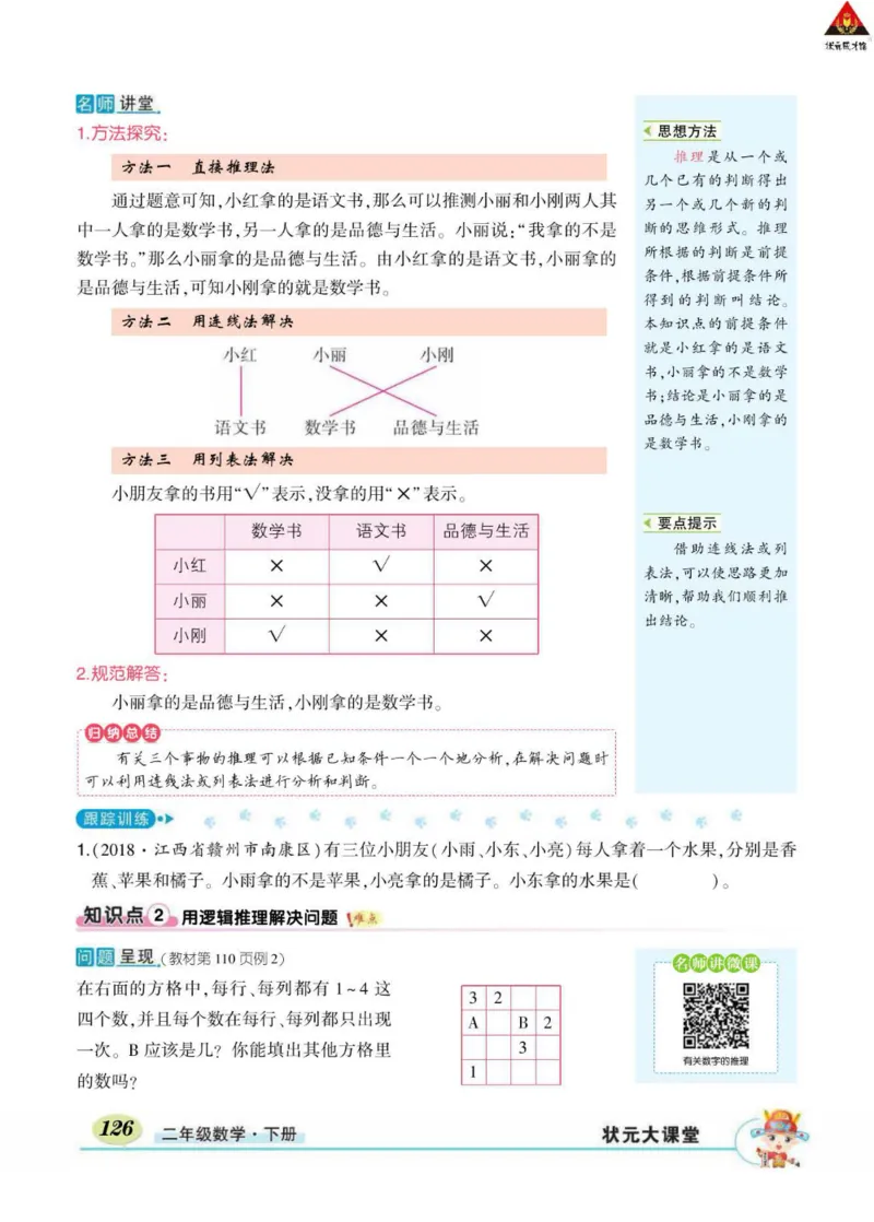 《状元大课堂》数学2年级下册（RJ）_二年级上下册资料_小学二年级学习资料-25年更新版_2-04、小学二年级数学下册_2-4-2、练习题、作业、试题、试卷_人教版_电子册类