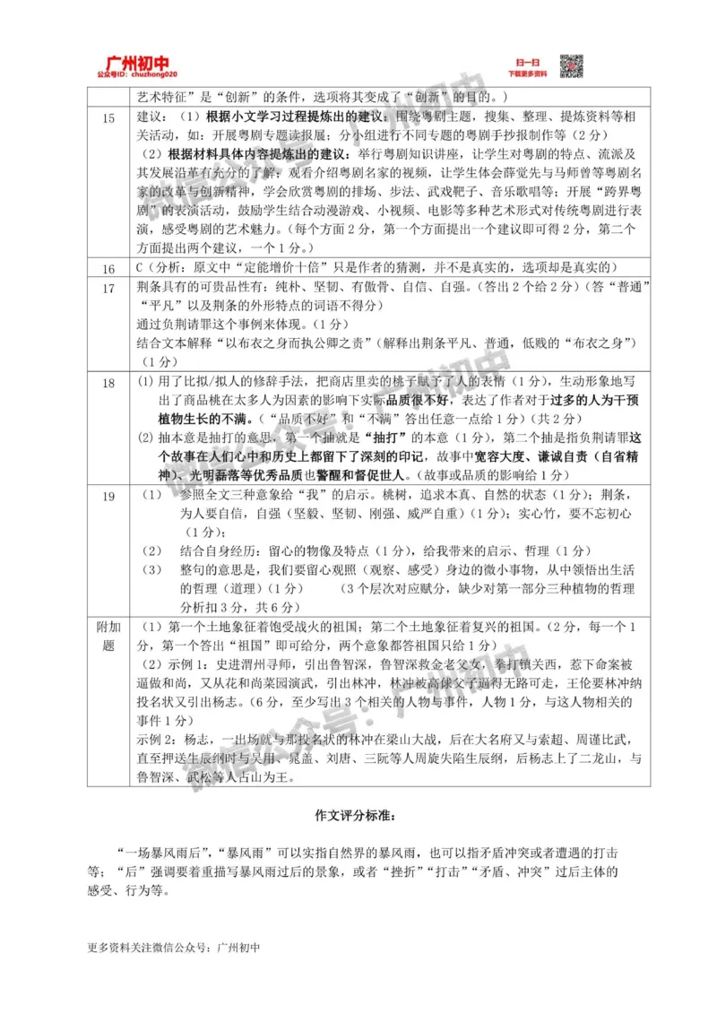 南沙区2023-2024学年九上期末语文参考答案_广州九上月考+期中+期末+一模二模+中考真题_2023-2024广州各区九上期末统考真题带答案_南沙区