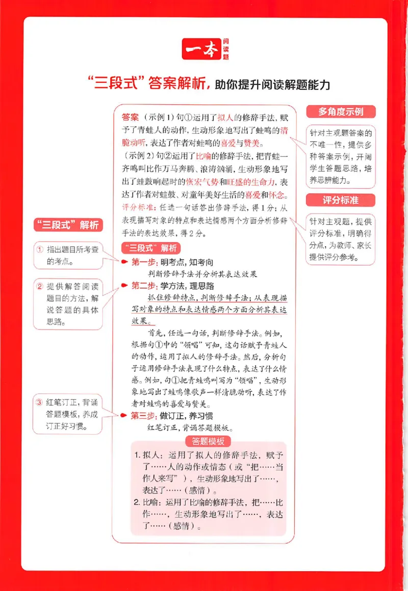 一本阅读100篇六年级答案册_25秋《一本小学语文阅读训练100篇第13版》1-6_一本小语阅读训练100篇六年级