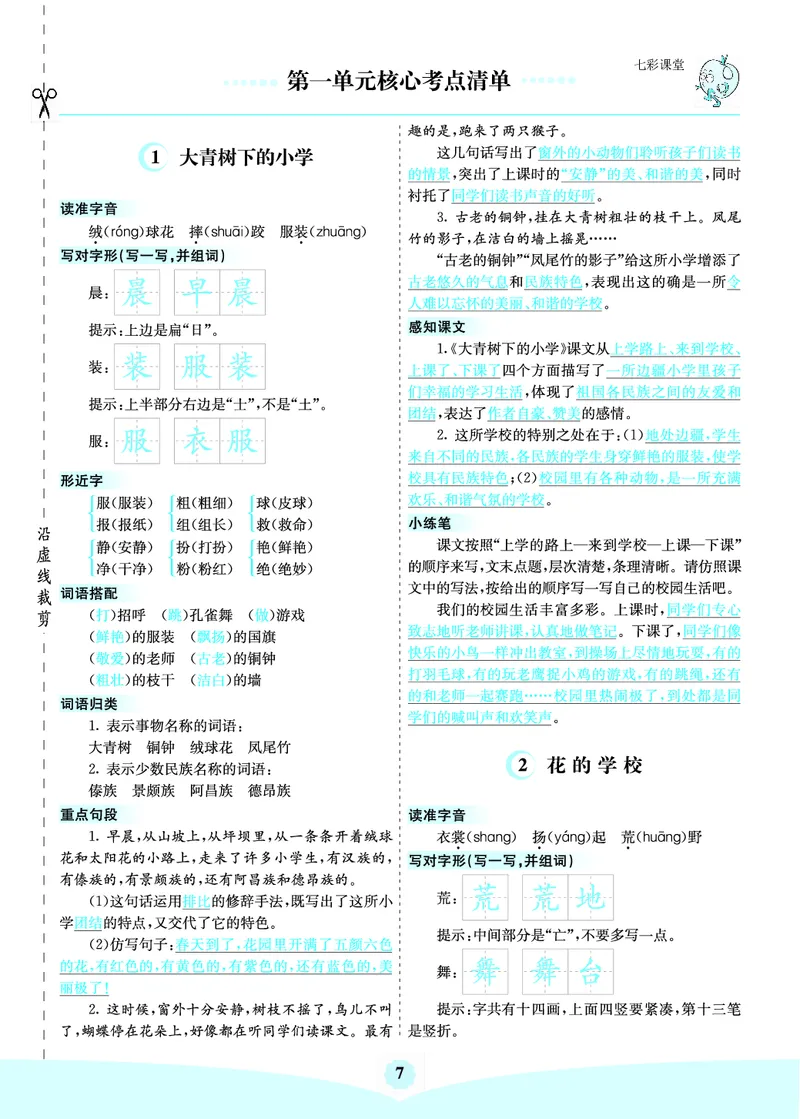 三（上）语文第一单元核心考点清单_三年级上下册资料_小学三年级学习资料-25年更新版_3-01、小学三年级语文上册_3-1-1、复习、知识点、归纳汇总_三（上）语文单元核心考点清单