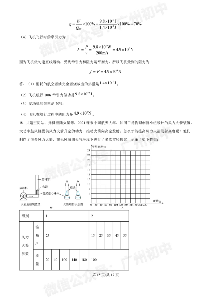 名德实验学校2024-2025学年九年级10月月考物理试题答案解析_广州九上月考+期中+期末+一模二模+中考真题_九上月考_初三上十月考