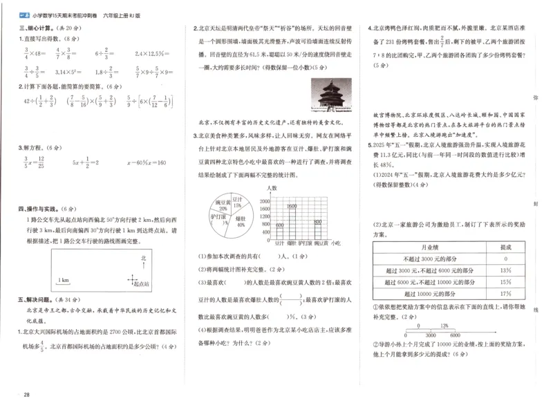 25秋《一本15天期末考前冲刺卷》人教数学6上_25秋小学语数英习题试卷_数学_人教版_25秋《一本15天期末考前冲刺卷》人教数学1-6