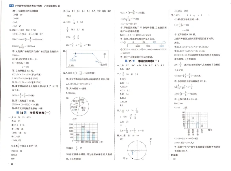 25秋《一本15天期末考前冲刺卷》人教数学6上_25秋小学语数英习题试卷_数学_人教版_25秋《一本15天期末考前冲刺卷》人教数学1-6