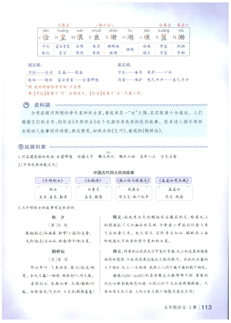 《状元笔记》_25秋小学语数英习题试卷_语文_25秋《状元笔记》语文12456_5年级语文《状元笔记》25秋