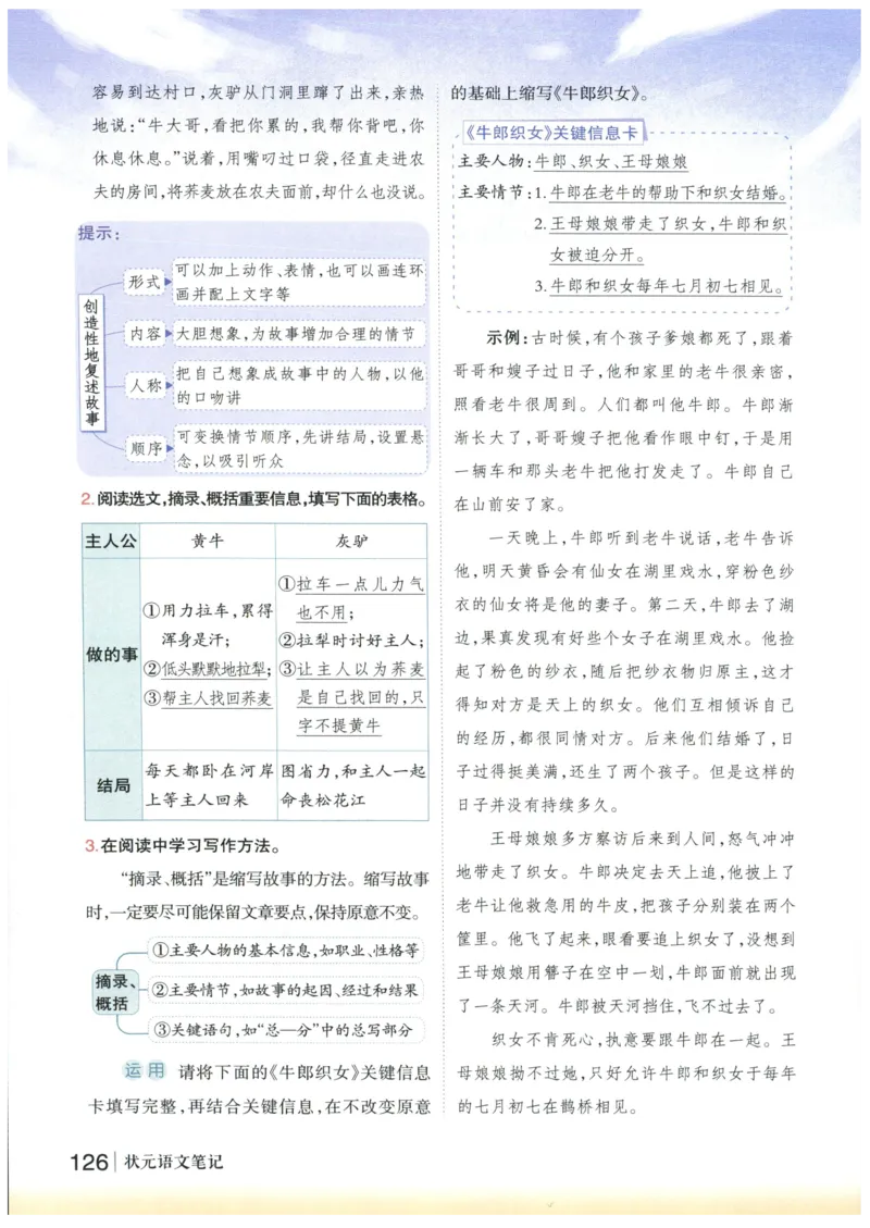 《状元笔记》_25秋小学语数英习题试卷_语文_25秋《状元笔记》语文12456_5年级语文《状元笔记》25秋