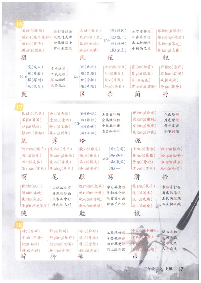 《状元笔记》_25秋小学语数英习题试卷_语文_25秋《状元笔记》语文12456_5年级语文《状元笔记》25秋