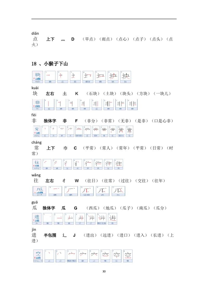 一年级第二学期语文生字笔顺组词（整合版）_一年级上下册资料_小学一年级学习资料-25年更新版_1-02、小学一年级语文下册_3-6-2-1、复习、知识点、归纳汇总_部编（人教）版