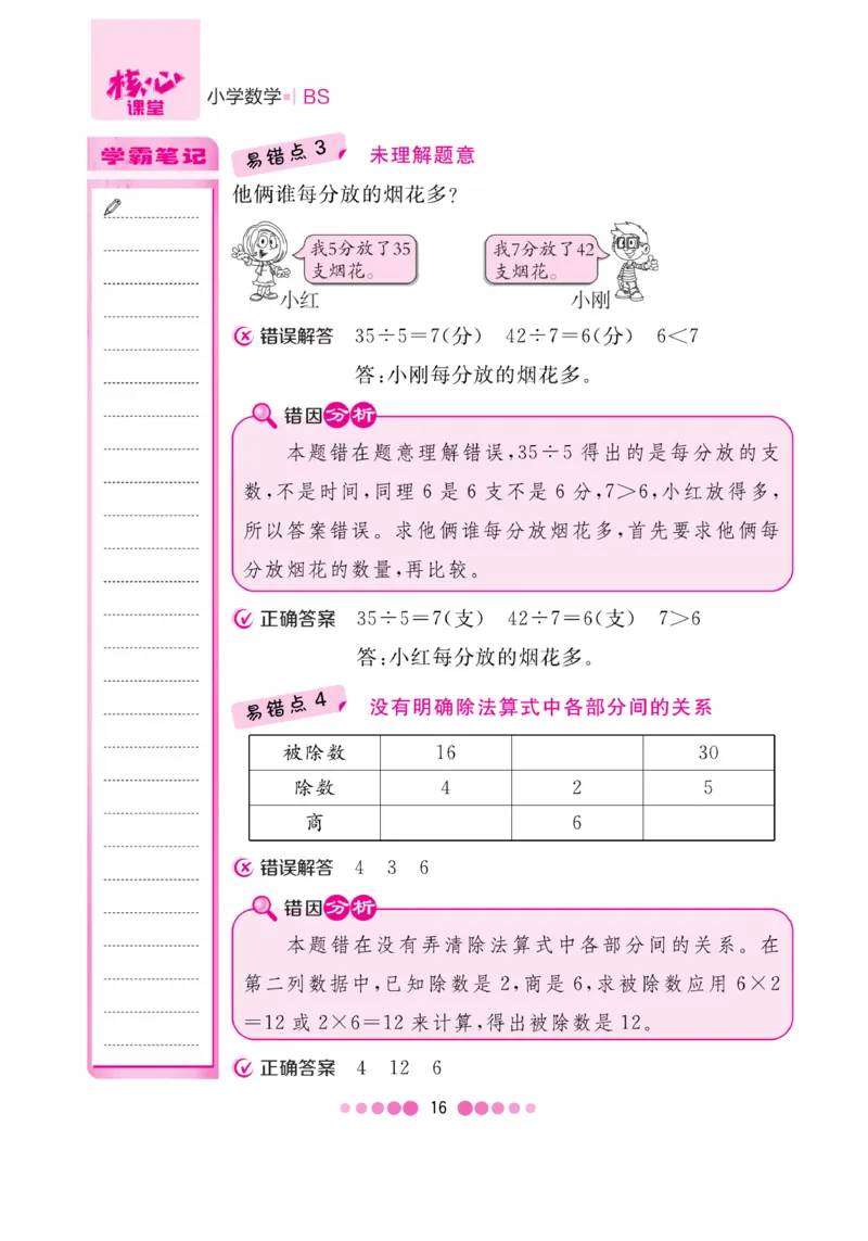 《核心课堂》易错清单-数学2年级上册（BS）_二年级上下册资料_小学二年级学习资料-25年更新版_2-03、小学二年级数学上册_2-3-2、练习题、作业、试题、试卷_北师大版_电子册类