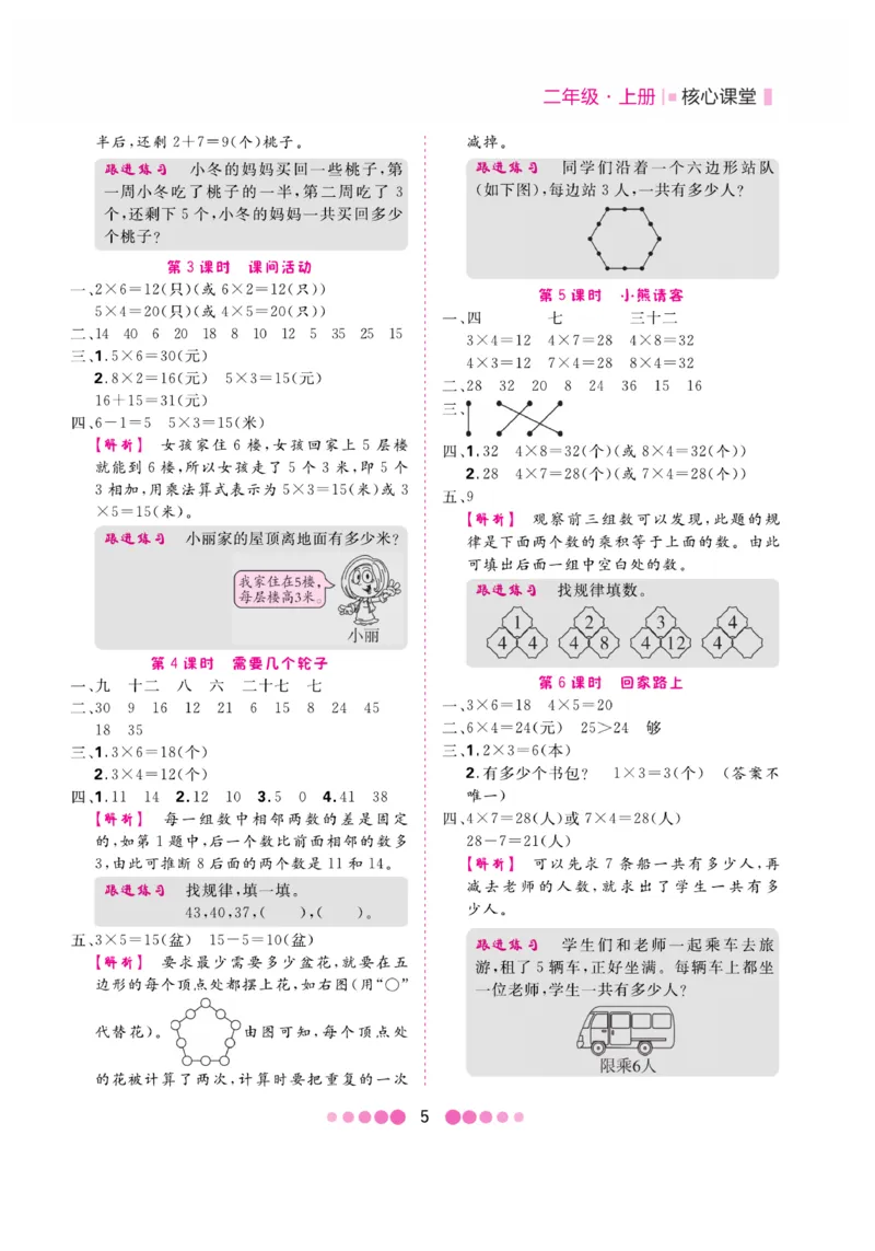 《核心课堂》易错清单-数学2年级上册（BS）_二年级上下册资料_小学二年级学习资料-25年更新版_2-03、小学二年级数学上册_2-3-2、练习题、作业、试题、试卷_北师大版_电子册类