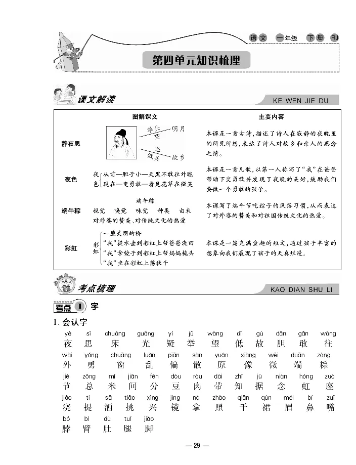 《知识梳理卷》语文1年级下册（RJ）_一年级上下册资料_小学一年级学习资料-25年更新版_1-02、小学一年级语文下册_3-6-2-2、练习题、作业、专项、试卷_部编（人教）版_电子册类