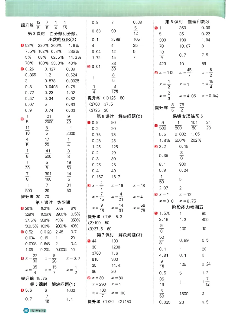 25秋六上计算小达人数学人教_25秋小学语数英习题试卷_数学_人教版_数学《阳光同学计算小达人》人教25秋_25秋《阳光同学计算小达人》人教版6上