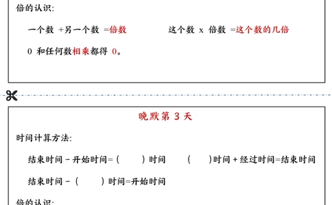 三上数学预习必背公式晨读晚默（13页）_一到六小学晨读晚默晨诵晚读_三年级上册各类资料(小纸条知识点默写单)