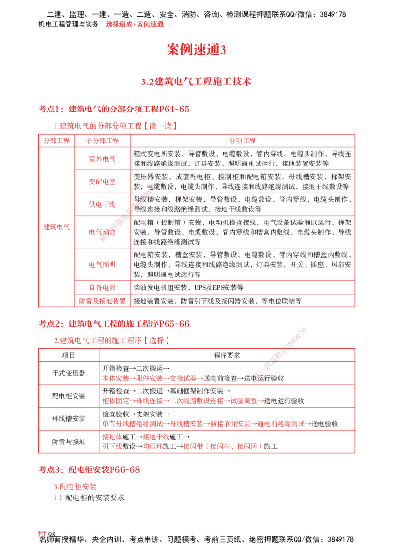 2025机电-选择速成+案例速通word讲义_2026年一级建造师_2026年一建机电_2025年一建机电SVIP_02-基础精讲✿高端面授✿深度强化_60-机电《简答速记直播》杨海军HX_讲义_2025总结资料
