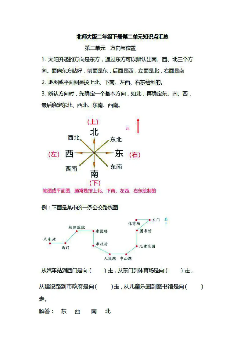 二年级下册数学北师大版知识要点汇总_二年级上下册资料_小学二年级学习资料-25年更新版_2-04、小学二年级数学下册_2-4-1、复习、知识点、归纳汇总_北师大版