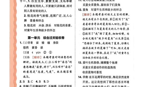 25秋五上语文人教版《王朝霞考点梳理时习卷》答案精解精析_25秋小学语数英习题试卷_数学_人教版_人教版数学《王朝霞考点梳理时习卷》_五年语文上册《王朝霞考点梳理时习卷》25秋(1)