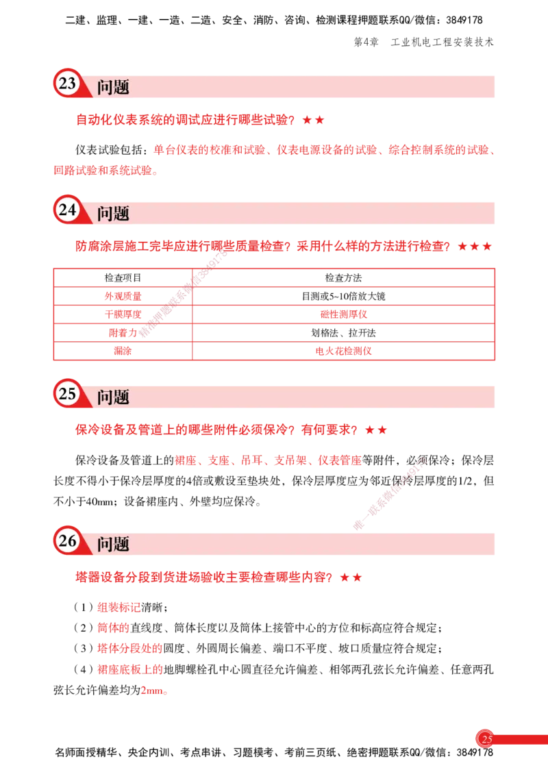 2025机电实务百问百答_2026年一级建造师_2026年一建机电_2025年一建机电SVIP_02-基础精讲✿高端面授✿深度强化_60-机电《简答速记直播》杨海军HX_讲义