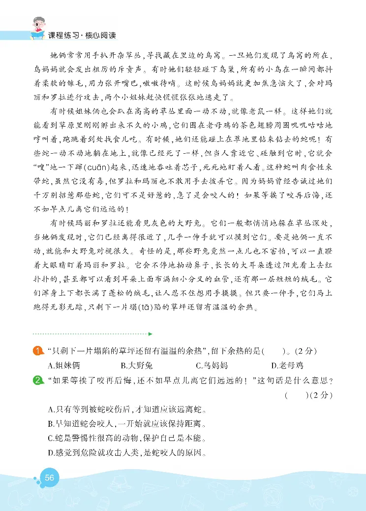 《核心阅读》语文3年级下册（RJ）_三年级上下册资料_小学三年级学习资料-25年更新版_3-02、小学三年级语文下册_3-2-2、练习题、作业、试题、试卷_电子册类