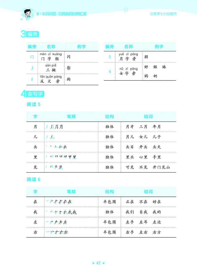 25秋统编版语文一年级上册单元归类知识汇总_25秋小学语数英习题试卷_语文_53单元归类知识汇总完整版语文25年上册