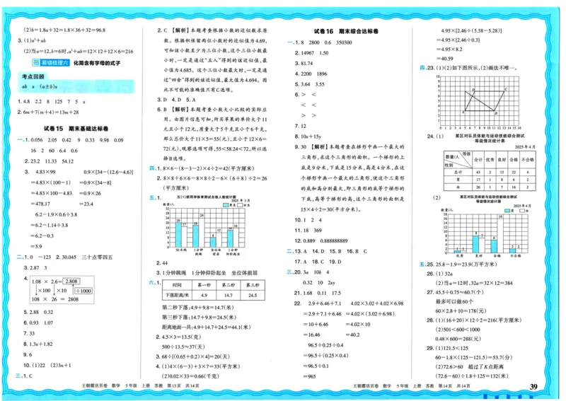 25秋《王朝霞单元活页卷》5年级上册数学苏教版_25秋小学语数英习题试卷_数学_苏教版_25秋1-6年级上册苏教版数学《王朝霞单元活页卷》
