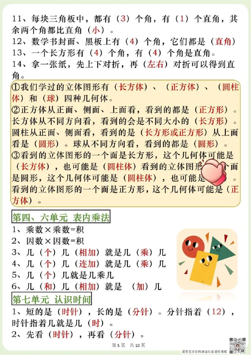 二年级上册数学全册知识点(1)_二年级上下册资料_二年级上册小红书同款资料