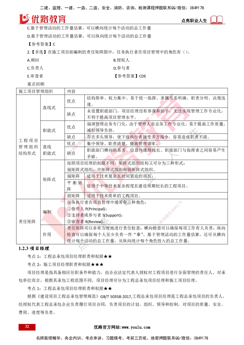 25年一建《项目管理》精讲总讲义打印版_2026年一级建造师_2026年一建管理_2025年一建管理SVIP_02-基础精讲✿高端面授✿深度强化_27-管理《教材精讲班》陈伟YL