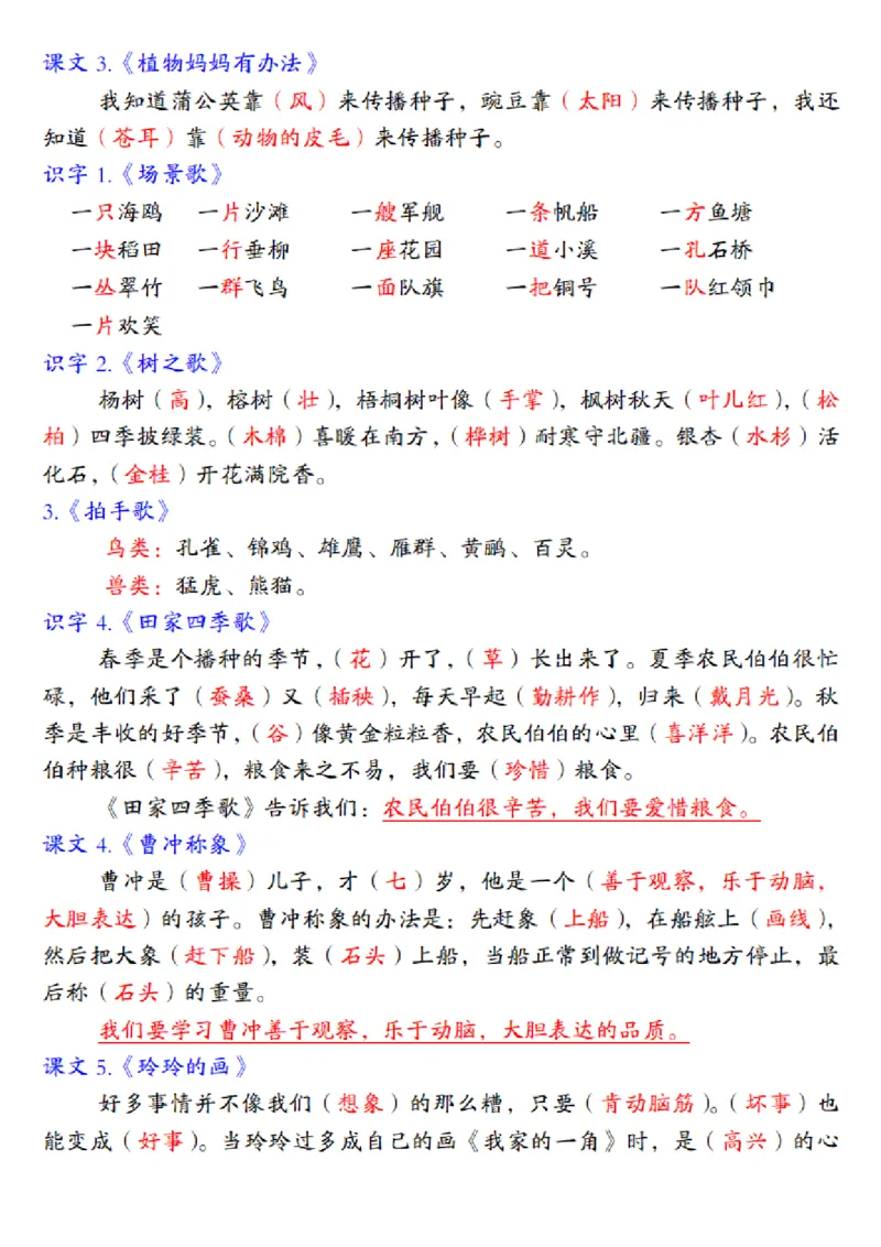 二年级语文上册全册重要知识点归类梳理_二年级上下册资料_小学二年级学习资料-25年更新版_2-01、小学二年级语文上册_2-1-1、复习、知识点、归纳汇总_精品重点知识总汇
