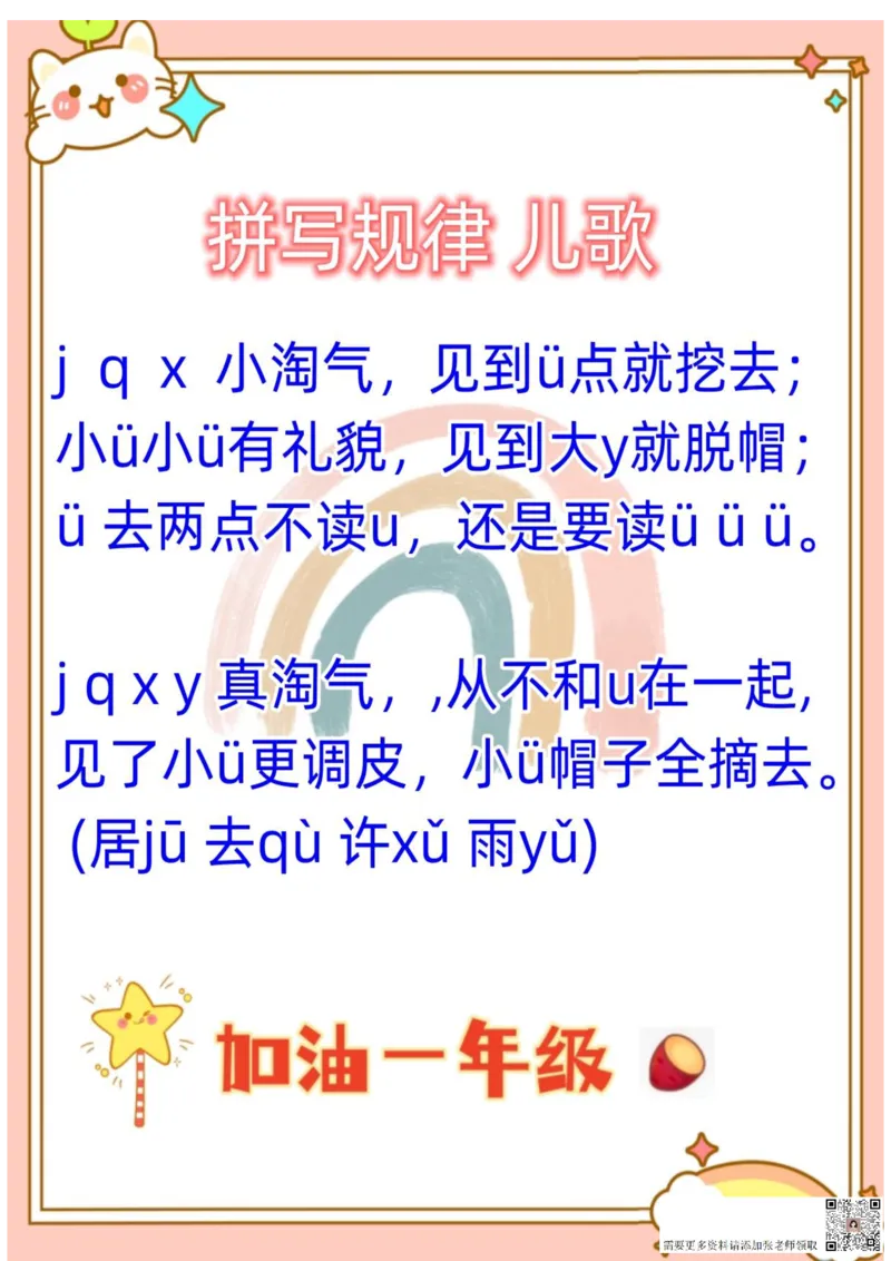 一年级拼音-&uuml;去掉两点专项练习（答案）_一年级上下册资料_一年级上册小红书同款资料_一年级上册资料