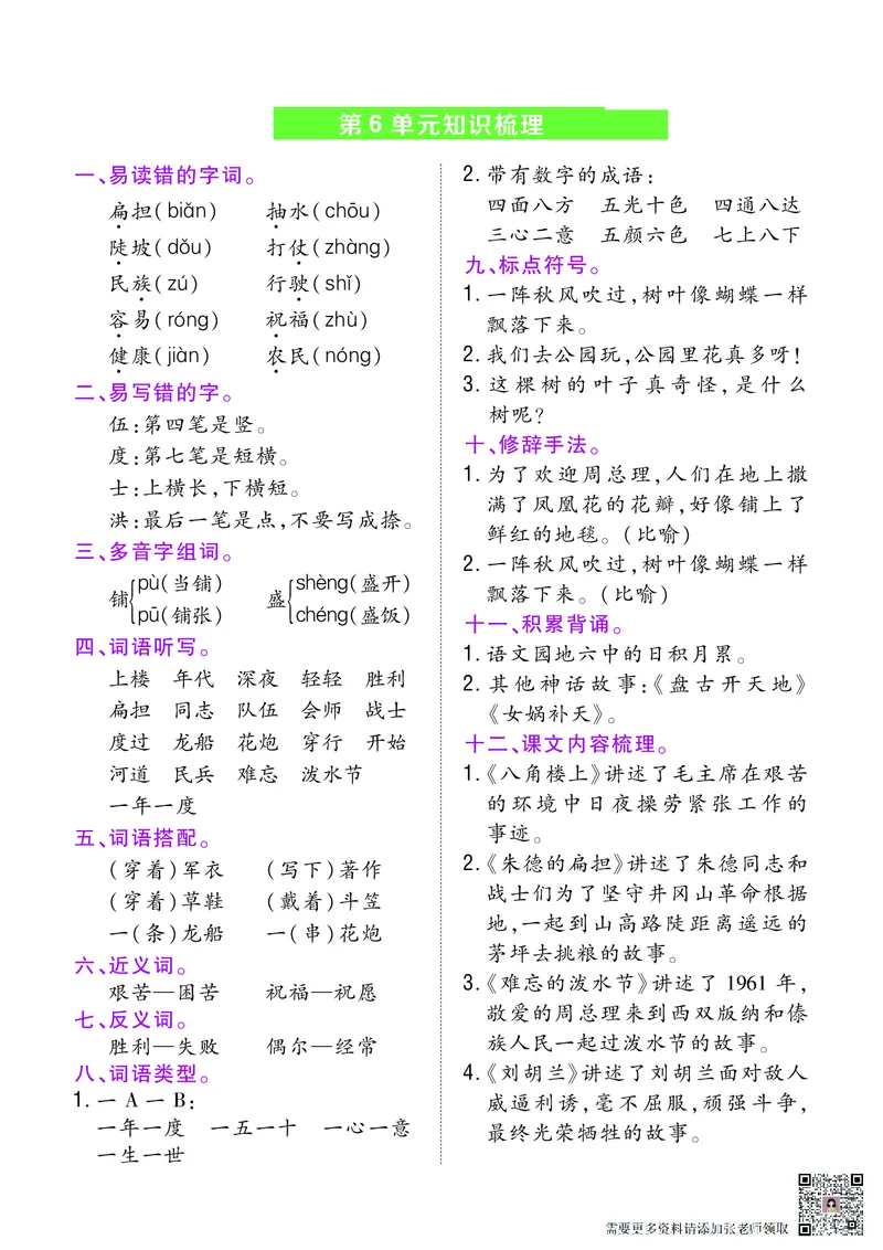 二年级上册单元知识梳理(1)_二年级上下册资料_二年级上册小红书同款资料_二年级