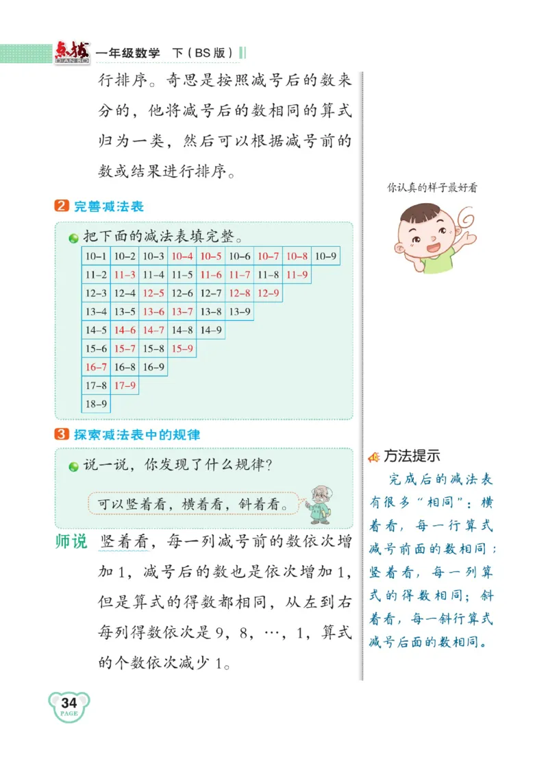 《点拨》23春数学1年级下册（BS）_一年级上下册资料_小学一年级学习资料-25年更新版_1-04、小学一年级数学下册_1-4-2、练习题、作业、试题、试卷_北师大版_电子册类