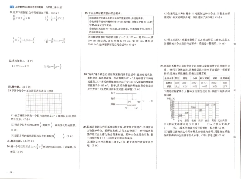 25秋《一本15天期末考点冲刺卷》苏教数学6上_25秋小学语数英习题试卷_数学_苏教版_25秋一本15天期末卷苏教版数学_25秋一本15天期末卷苏教版数学六上