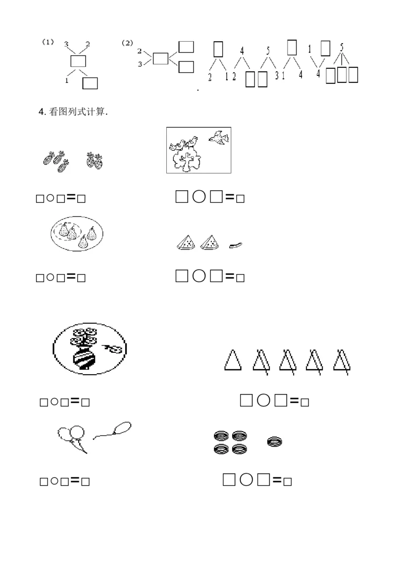一年级数学解决&ldquo;看图列算式&rdquo;问题的几种类型_一年级上下册资料_一年级上语数英上下册学习资料_3-6-3、小学一年级数学上册_人教版_1、知识点总结